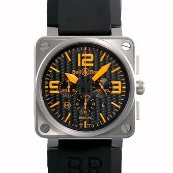 BELL＆ROSS ベル&ロス スーパーコピー BR01-94-TO チタニウムオレンジ クロノグラフ メンズ カーボン